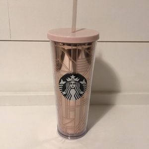 NEW Starbucks 20 oz rose gold geometric design